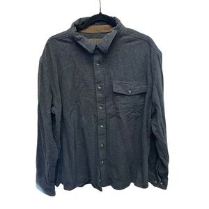 CQR men’s gray flannel button up long sleeve shirt XL cotton casual